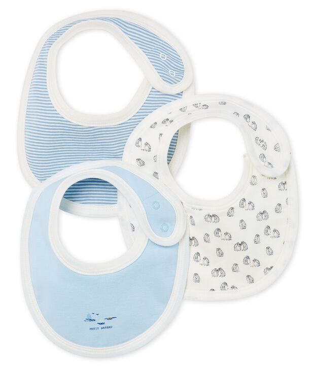 Lot de trois bavoirs b&eacute;b&eacute; en c&ocirc;te multicouleur