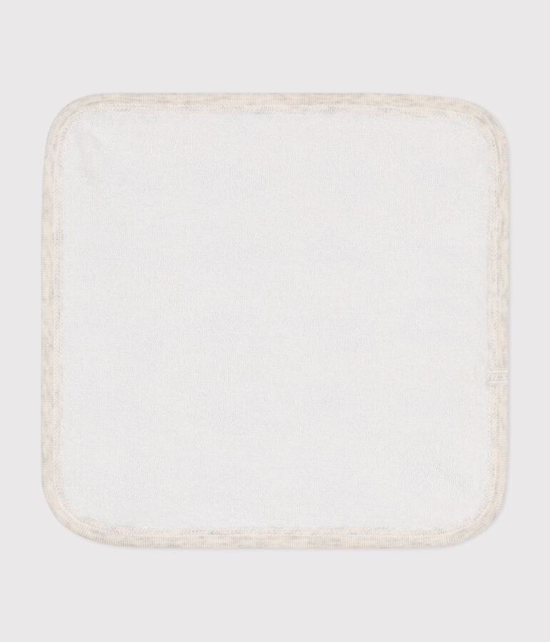 Lingette b&eacute;b&eacute; en coton et &eacute;ponge imprim&eacute;e baleines beige MONTELIMAR/bleu MEDIEVAL