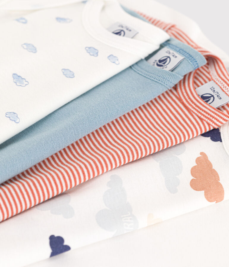Lot de 5 bodies manches longues nuages en coton multicouleur
