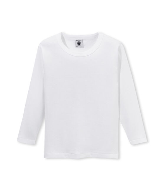 T-shirt garçon manches longues blanc Lait