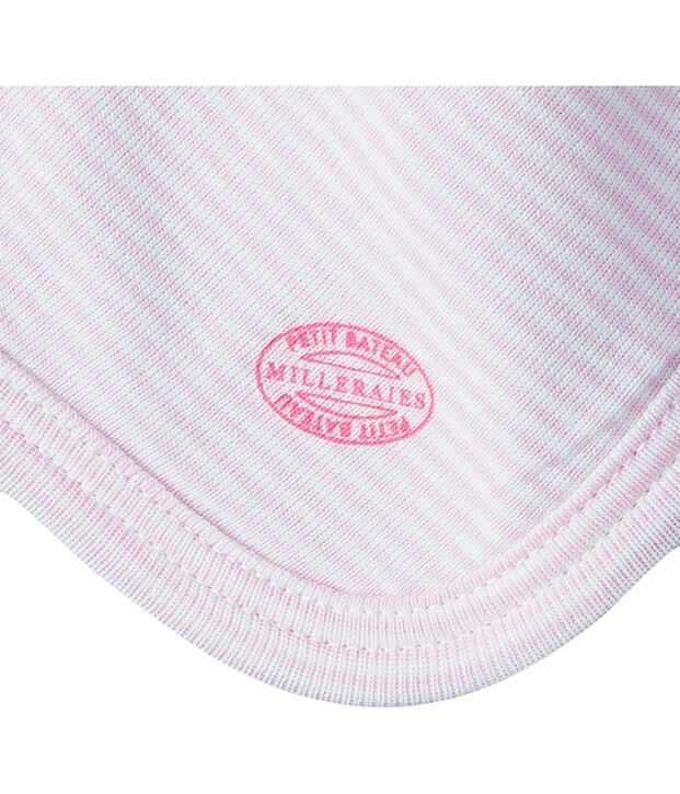 Doudou lapin b&eacute;b&eacute; en c&ocirc;te blanc/rose