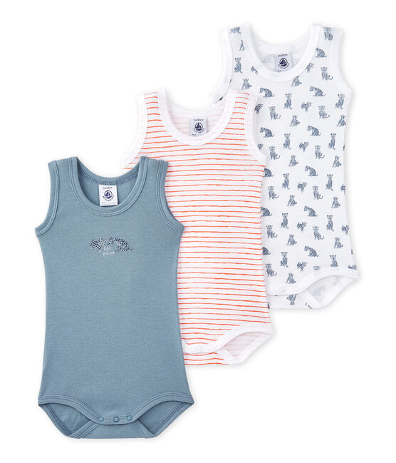 Lot De 3 Bodies Bebe Garcon Sans Manches Special Lot 00 Petit Bateau