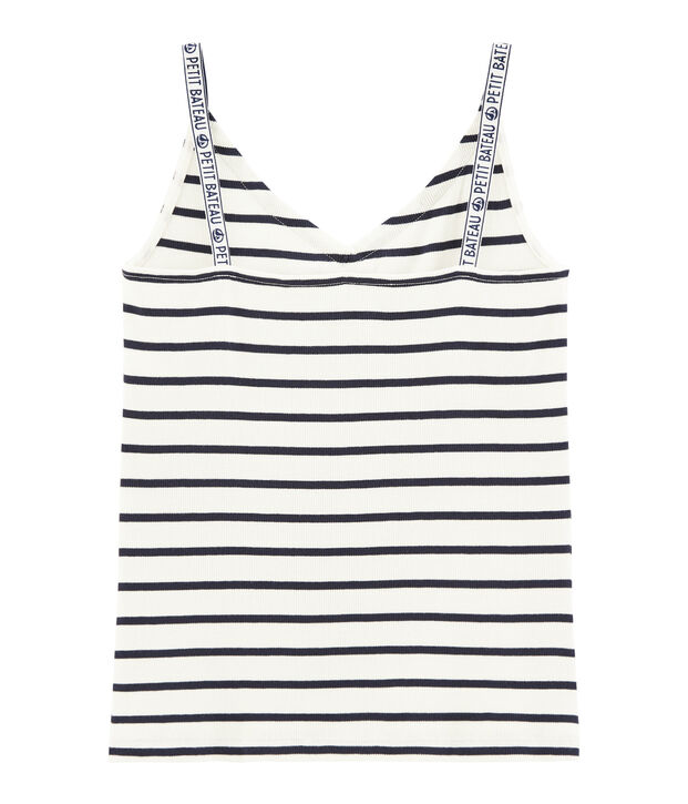 D&eacute;bardeur femme blanc/bleu