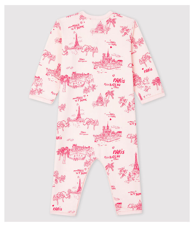 Dors-bien sans pieds toile de Jouy rose b&eacute;b&eacute; en coton rose/rose