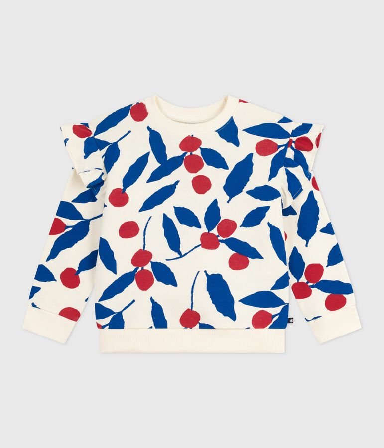 Sweatshirt enfant en coton imprim&eacute; MILK/ MULTICO