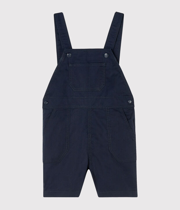 Salopette courte b&eacute;b&eacute; gar&ccedil;on bleu marine