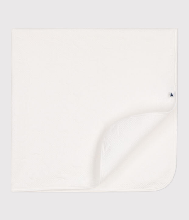 Couverture en tubique b&eacute;b&eacute; blanc