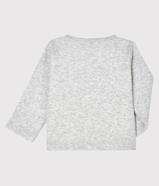 Cardigan bébé en côte 2x2 gris BELUGA CHINE