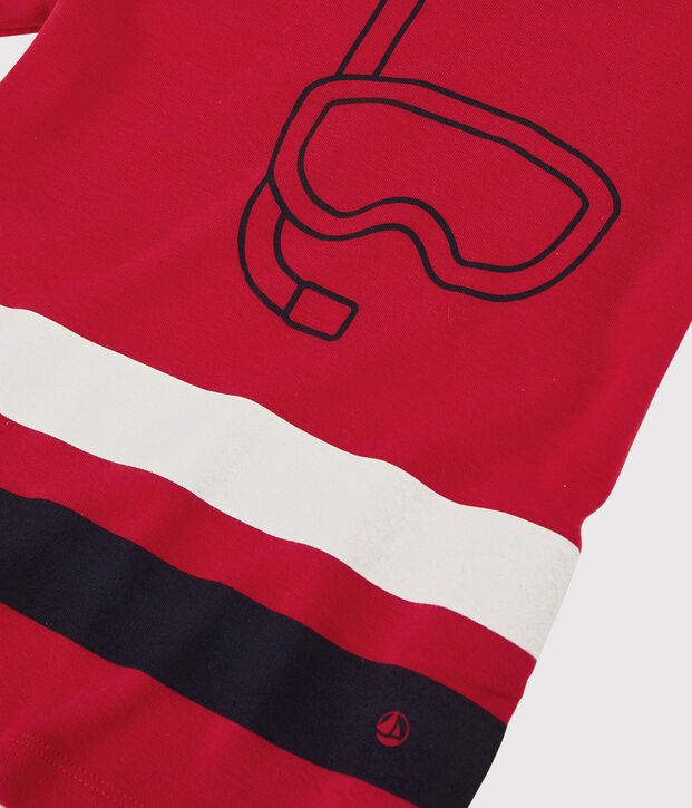 Tee-shirt manches courtes en coton enfant gar&ccedil;on rouge