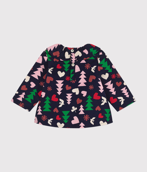 Blouse en flanelle b&eacute;b&eacute; bleu/multicouleur