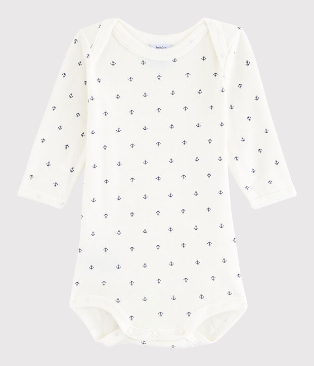 Body manches longues b&eacute;b&eacute; gar&ccedil;on blanc/bleu