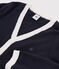 Cardigan laine et coton enfant garçon bleu SMOKING/blanc MARSHMALLOW