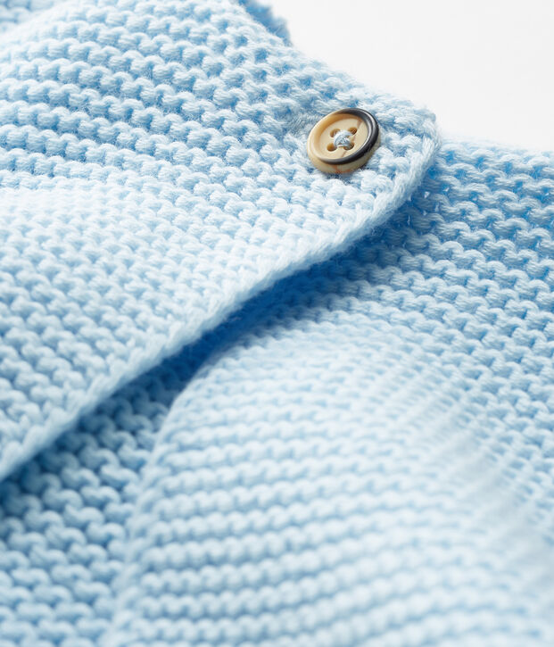 Cardigan b&eacute;b&eacute; en tricot 100% coton bleu