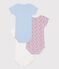 Lot de 3 bodies manches courtes en coton b&eacute;b&eacute; multicouleur