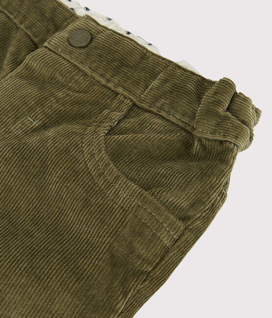 Pantalon en velours bébé. vert MILITARY