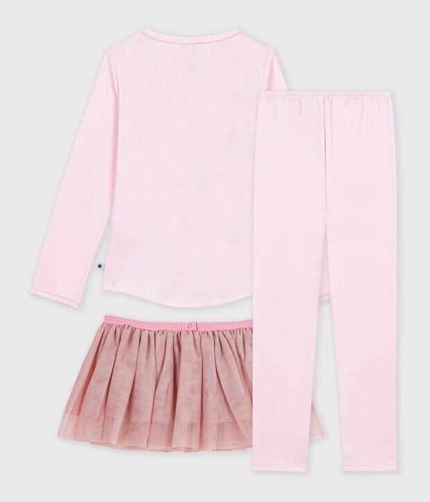 Pyjama d&eacute;guisement danseuse enfant en coton rose clair