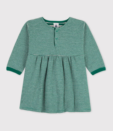PETIT BATEAU - Robe manches longues rayée milleraies bébé en tubique