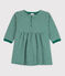 Robe manches longues rayée milleraies bébé en tubique EVERGREEN/ FUMEE
