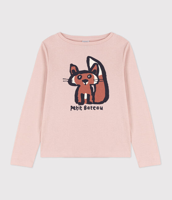 Tee-shirt manches longues en coton enfant fille / garçon rose SALINE