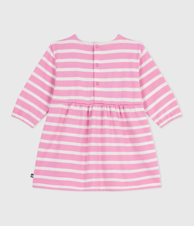 Robe b&eacute;b&eacute; en coton manches longues ray&eacute;e rose BOUDOIR/ MILK