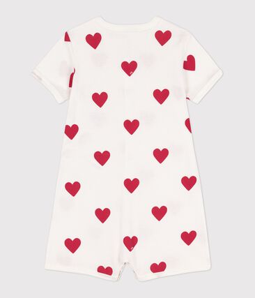Combinaison courte cœur bébé en coton (Petit Bateau) - Image 1