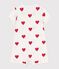 Combinaison courte cœur bébé en coton blanc MARSHMALLOW/rouge TERKUIT