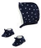 Lot beguin et chaussons bébé fille bleu SMOKING/blanc MARSHMALLOW