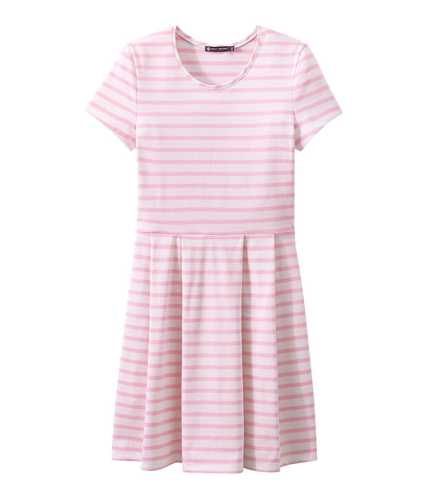 ROBE MANCHE COURTE blanc/rose
