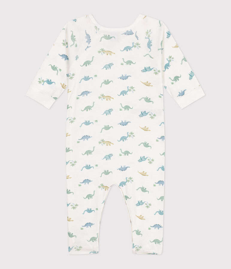 Pyjama b&eacute;b&eacute; en coton dinosaures blanc MARSHMALLOW/blanc MULTICO