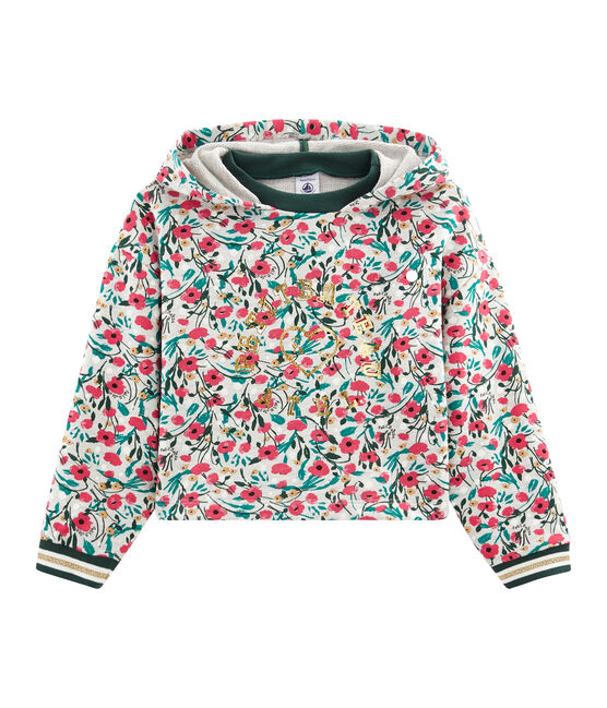 Sweatshirt enfant fille gris BELUGA/blanc MULTICO
