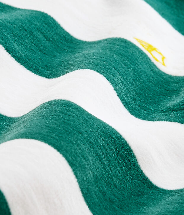 Dors bien b&eacute;b&eacute; gar&ccedil;on en velours ray&eacute; vert/blanc