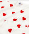 Pyjama fille-femme imprimé cœurs en côte blanc MARSHMALLOW/rouge TERKUIT