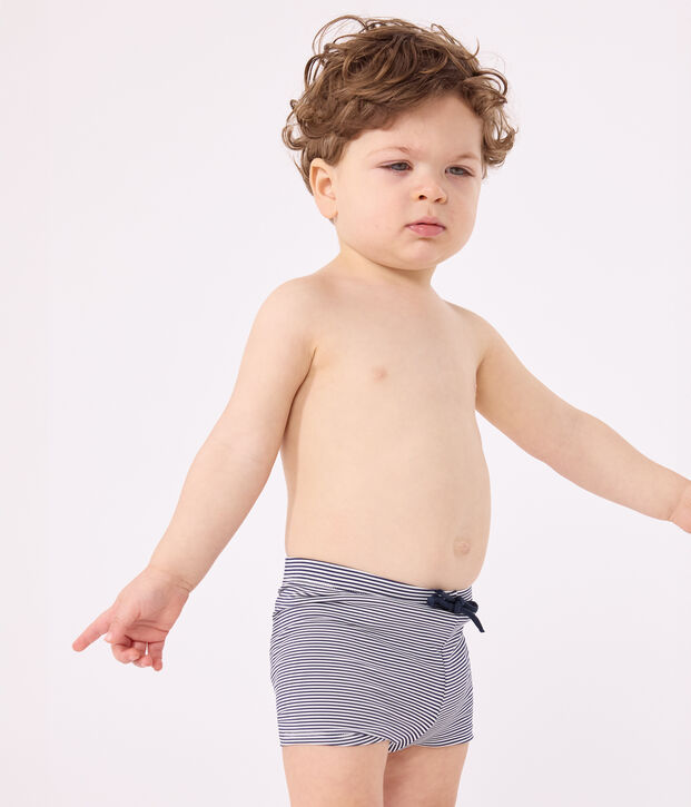 Short de bain b&eacute;b&eacute; bleu/blanc