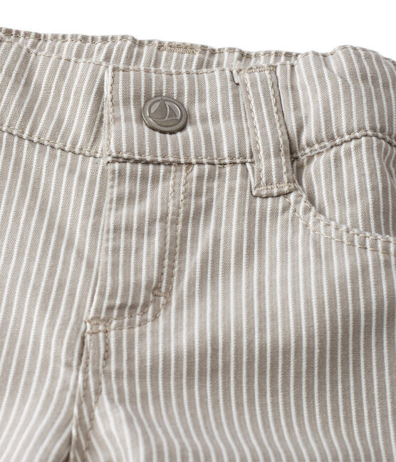 Pantalon bébé garçon rayé gris MINERAI/blanc LAIT
