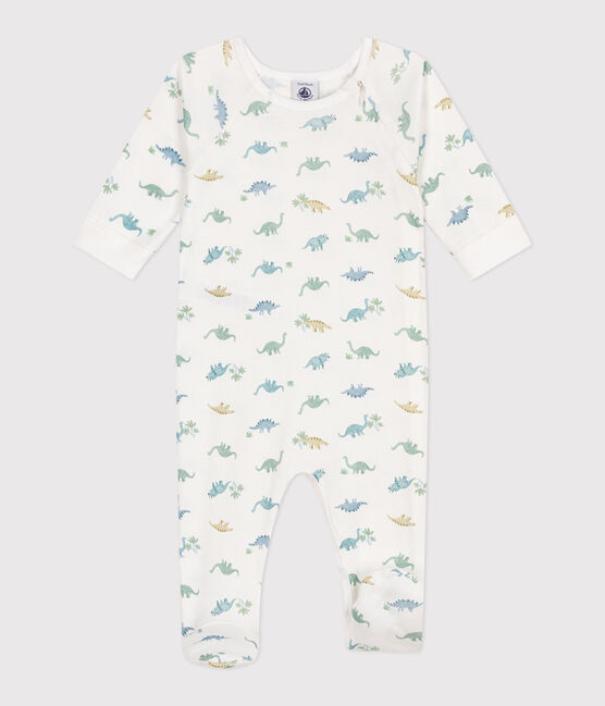 Pyjama bébé en coton dinosaures blanc MARSHMALLOW/blanc MULTICO
