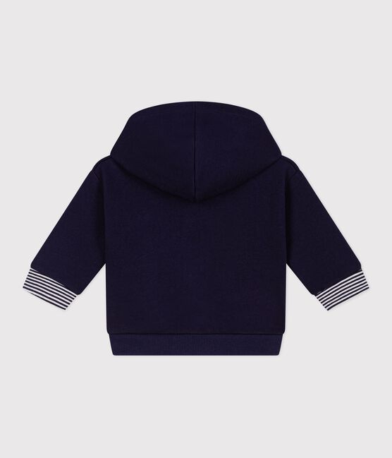 Sweatshirt à capuche bébé en coton détails rayés bleu SOIR