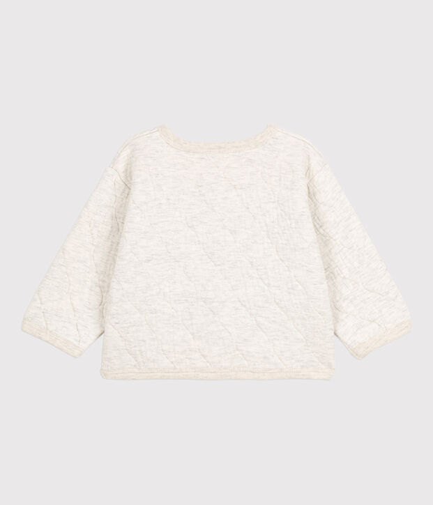 Cardigan b&eacute;b&eacute; en tubique matelass&eacute; beige chin&eacute;