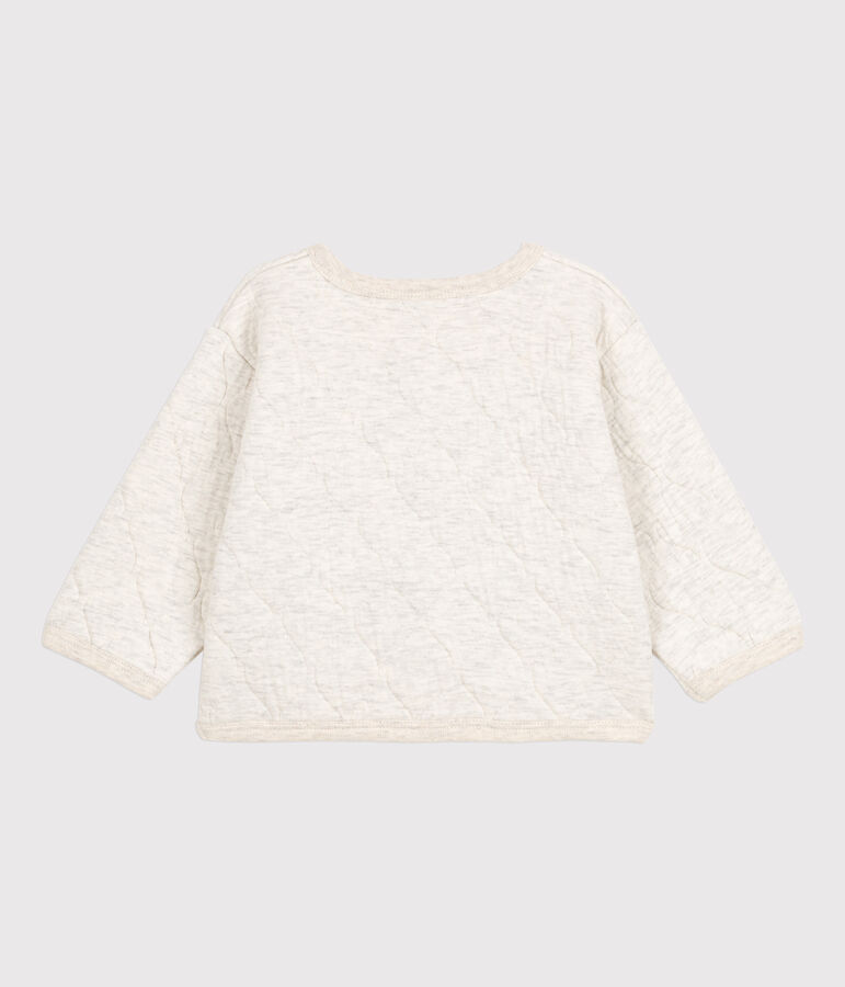 Cardigan b&eacute;b&eacute; en tubique matelass&eacute; beige