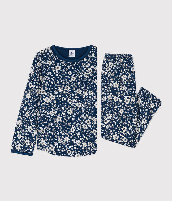 Pyjama fleur petite fille en coton INCOGNITO/ MARSHMALLOW