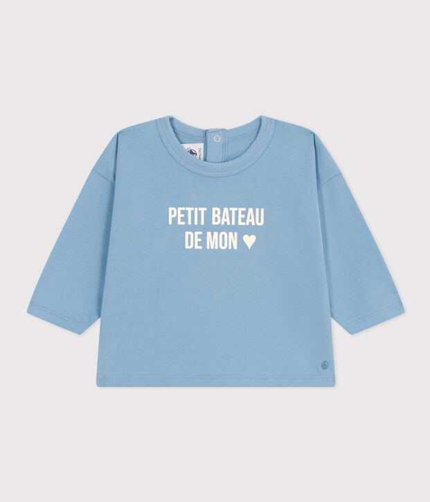 Tee-shirt manches longues en jersey b&eacute;b&eacute; bleu