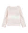 Marinière enfant fille blanc MARSHMALLOW/rose JOLI BRILLANT