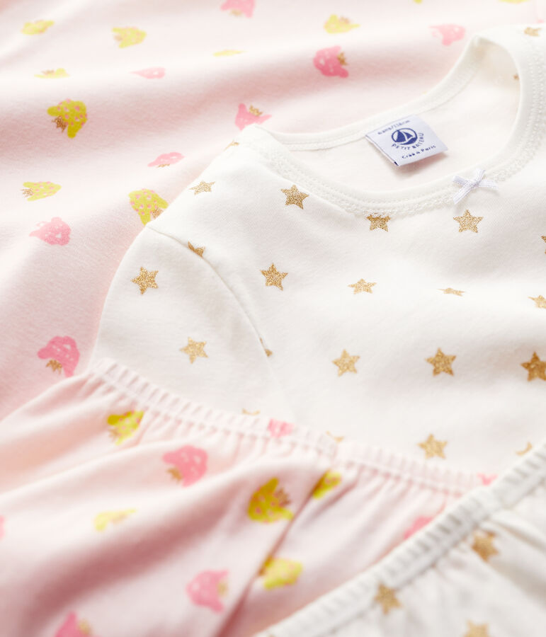 Lot de 2 pyjamas imprim&eacute;s &eacute;toiles et panth&egrave;res petite fille en coton multicouleur