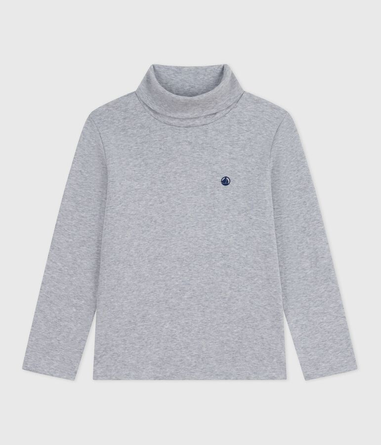 Sous-pull enfant en coton uni gris FUMEE CHINE