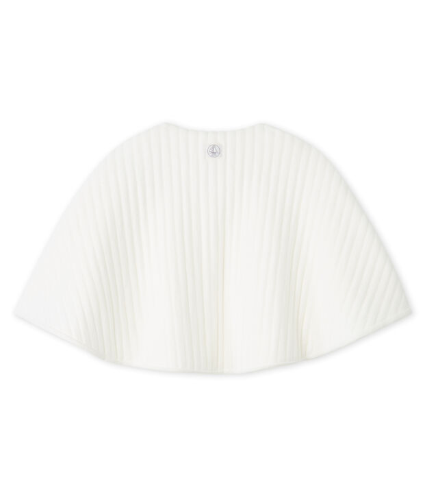 Cape b&eacute;b&eacute; en tubique matelass&eacute; blanc