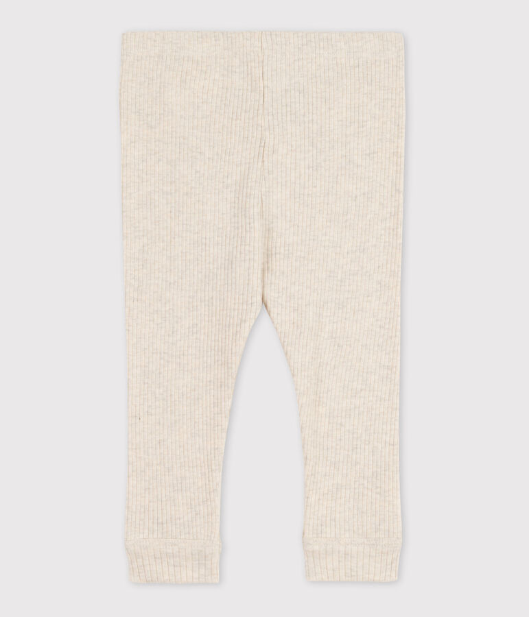 Legging b&eacute;b&eacute; en maille c&ocirc;tel&eacute;e beige MONTELIMAR CHINE