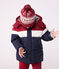 Bonnet enfant en tricot doublé en polaire Petit Bateau rouge AMARANTE/ MARSHMALLOW