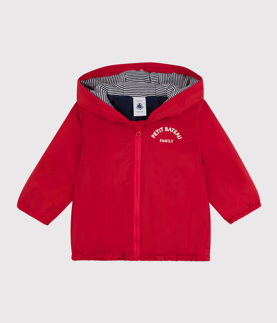Coupe-vent chaud bébé en polyester recyclé rouge PEPS