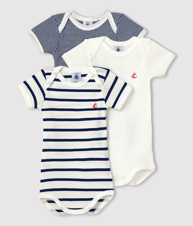 Lot de 3 bodies manches courtes b&eacute;b&eacute; multicouleur