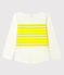 Tee-shirt enfant fille blanc MARSHMALLOW/jaune EBLOUIS