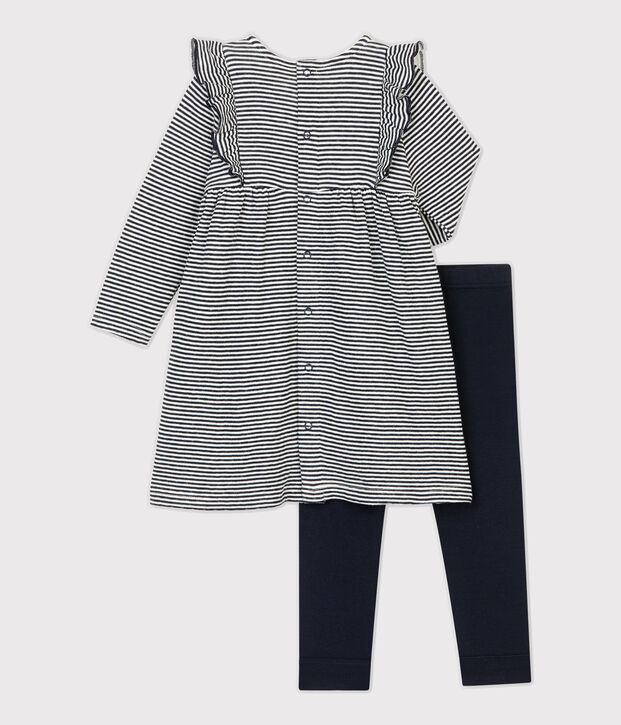 Ensemble deux pi&egrave;ces b&eacute;b&eacute; bleu/blanc